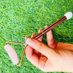 ROSE QUARTZ METAL HANDLE...